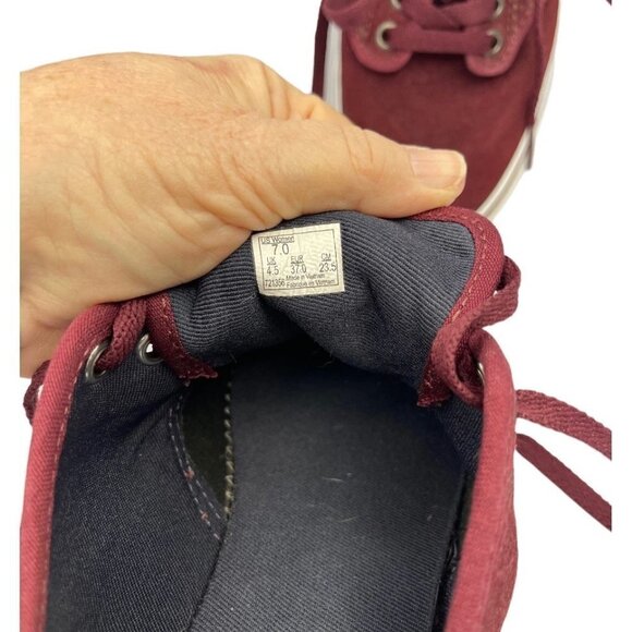 VANS OLD SKOOL Retro Low Top Sk8 Shoes Women 7‎ Burgundy Textured Suede Sneakers - Picture 10 of 14